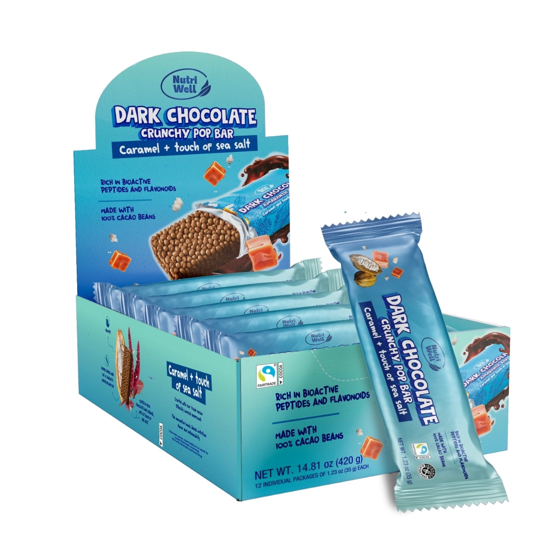 Chocobarras de Amaranto con Caramelo y Sal de Mar