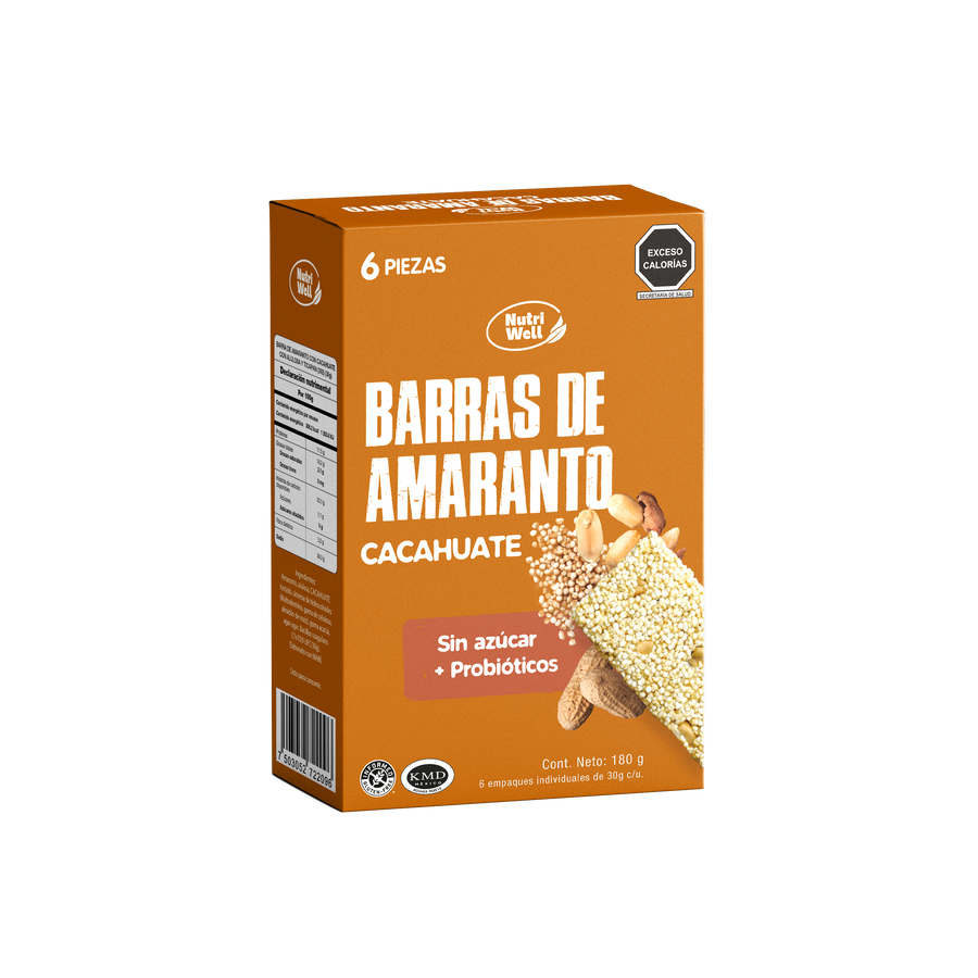 Barras de amaranto con cacahuate y probióticos – snack funcional de Nutriwell
