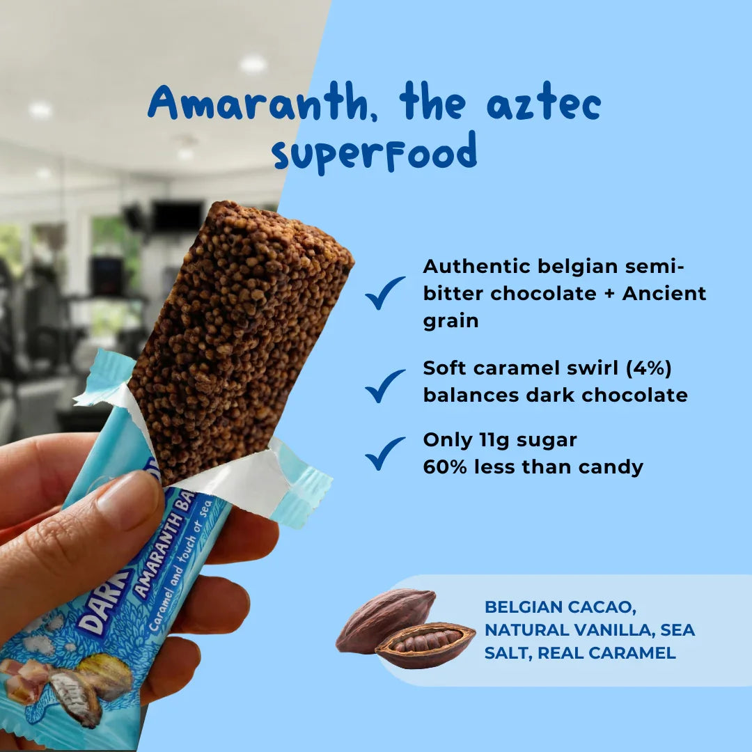 Belgian Dark Chocolate Bar with Amaranth & Soft Caramel