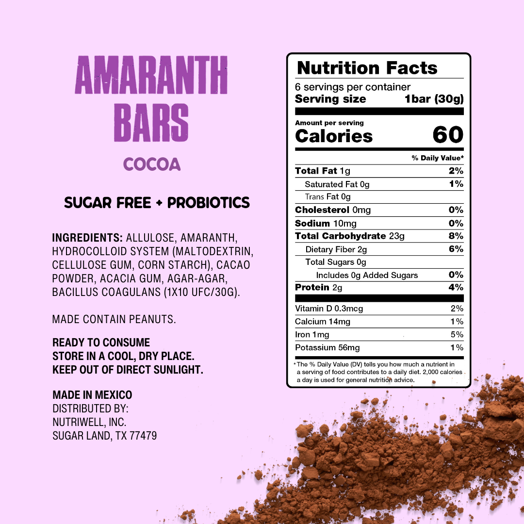 Barras de Amaranto con Cocoa