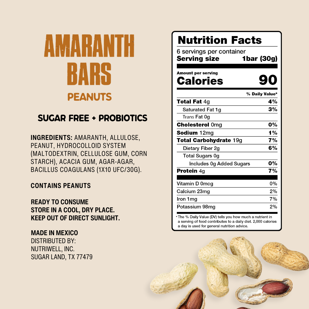 Barras de Amaranto y Cacahuate