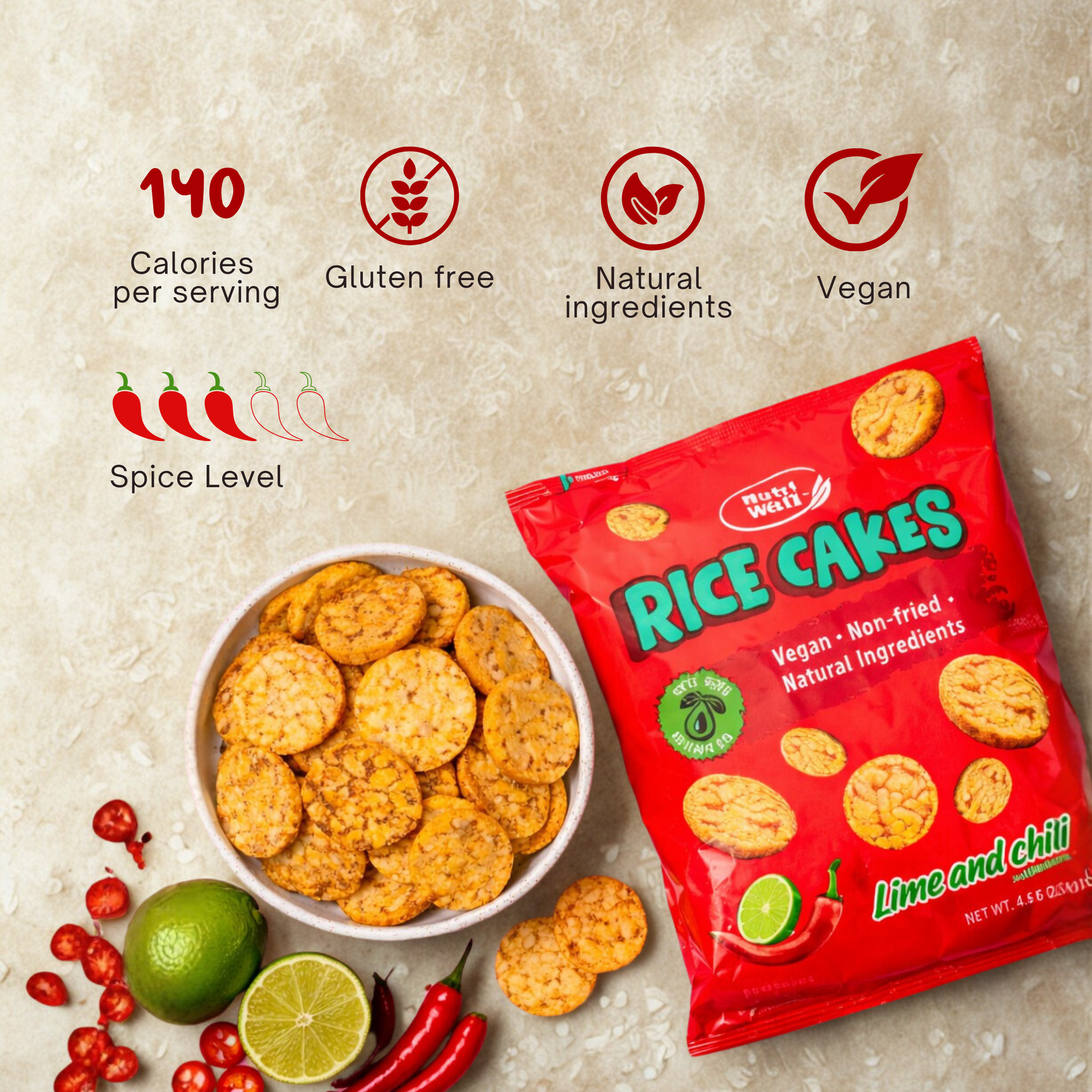 Air-Puffed Rice Cakes Lime & Chili
