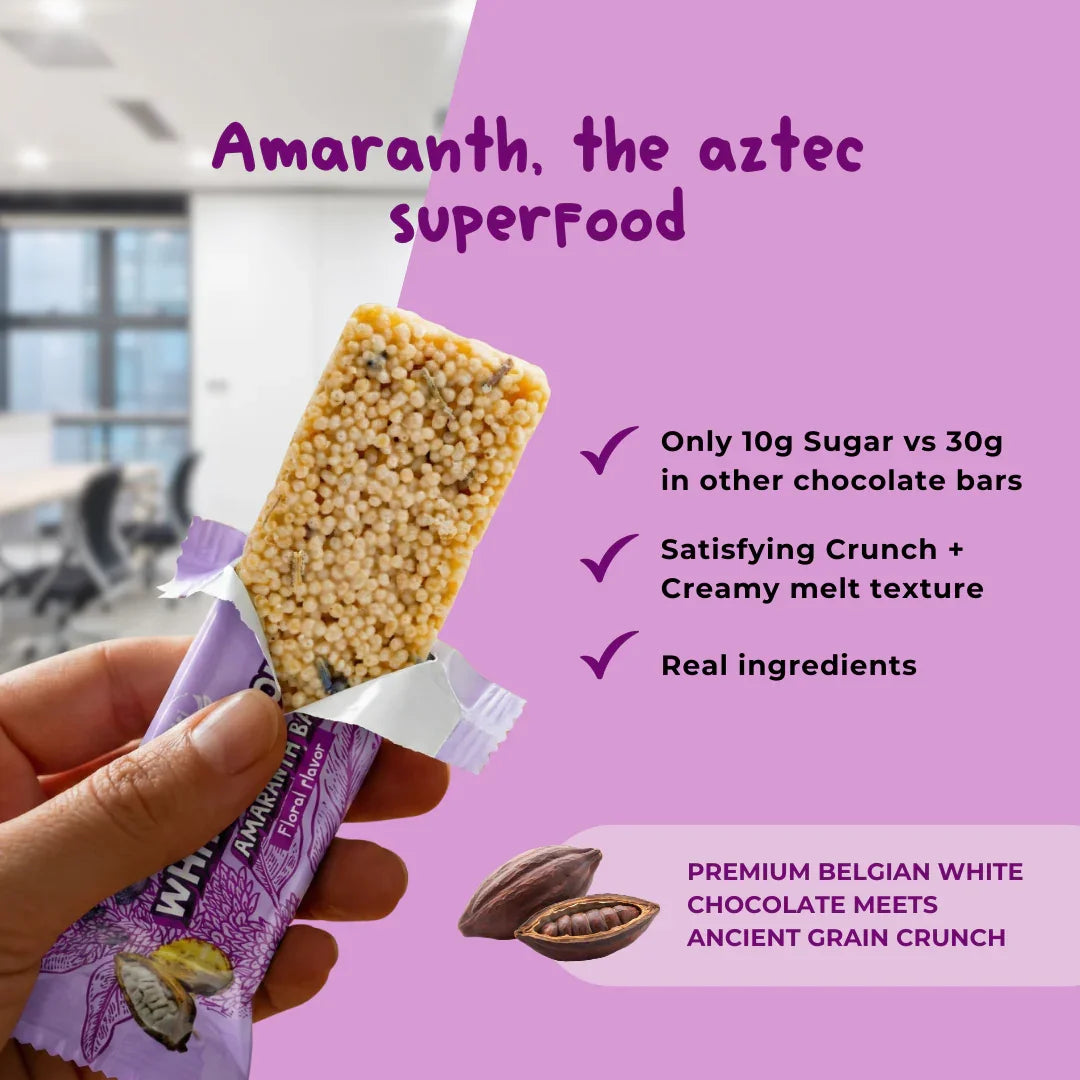 Belgian White Chocolate Bar with Amaranth & Lavender