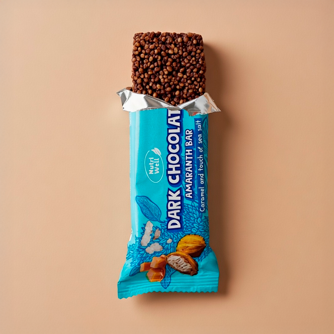 Belgian Dark Chocolate Bar with Amaranth & Soft Caramel